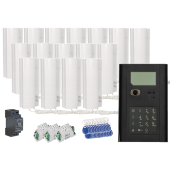 ZESTAW WIDEODOMOFONOWY CYFROWY PROEL KDC3905V CZARNY + 16x PC-512V + HDR-30-24 + 3x RV4/6EL